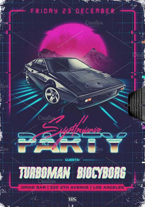 80s New Retro Wave Flyer Template