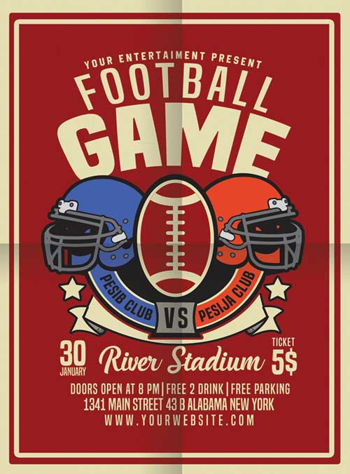 American Football Game Flyer Template