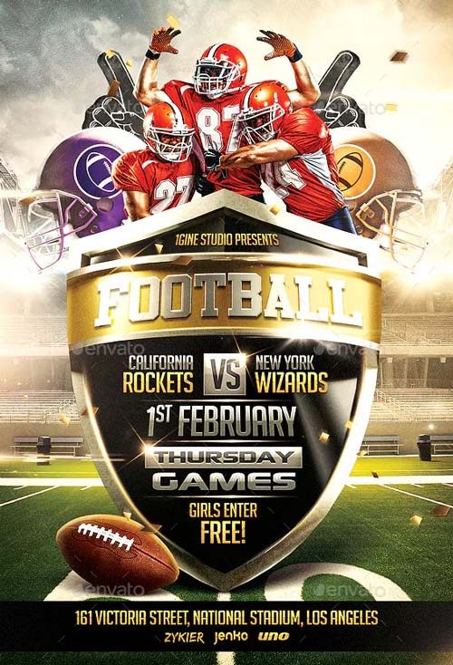 American Football Night Flyer Template