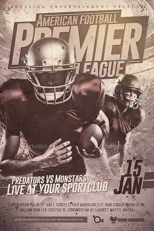American Football Premier League Flyer Template