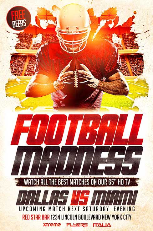 American Football Sport Flyer Template