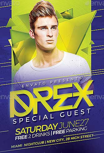 Modern Electro Artist Event Flyer Template