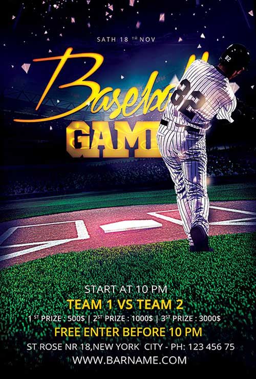 Baseball Match Flyer Template