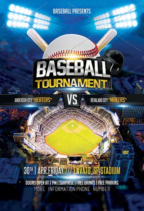 Baseball Tournament Flyer PSD Template