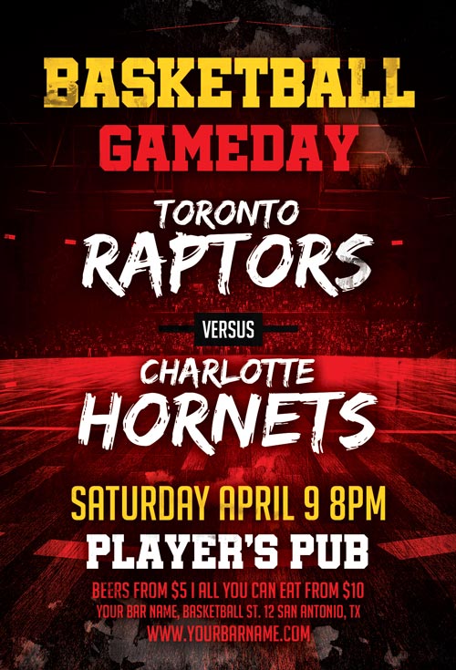 Basketball Gameday Free PSD Flyer Template