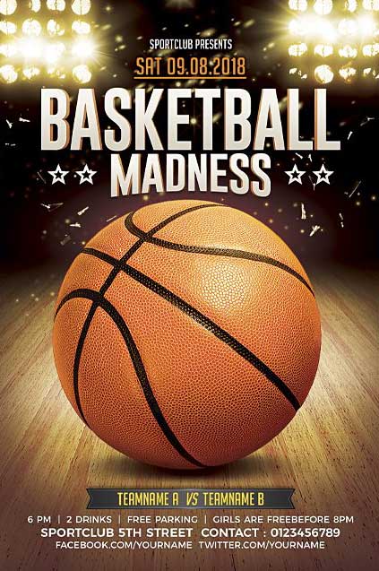 Basketball Madness Sport Flyer Template