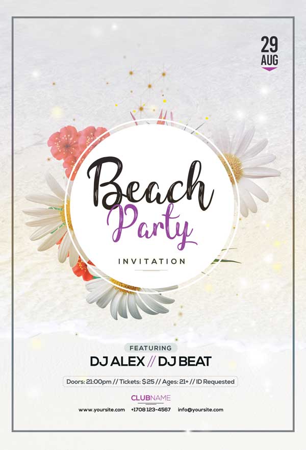 Beach Summer Free Party Flyer Template
