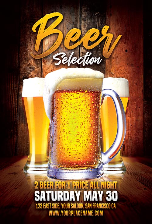 Beer Selection Free Flyer Template