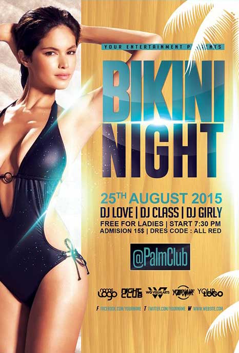 Bikini Night Flyer Template