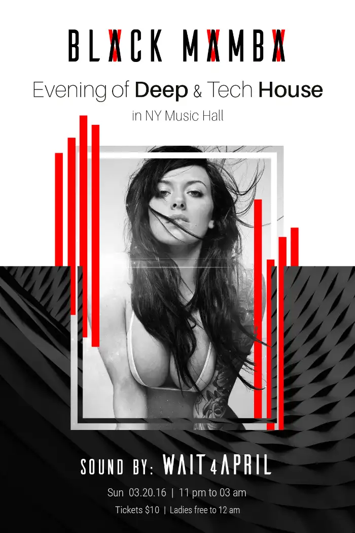 Black Mamba Party Free Flyer Template