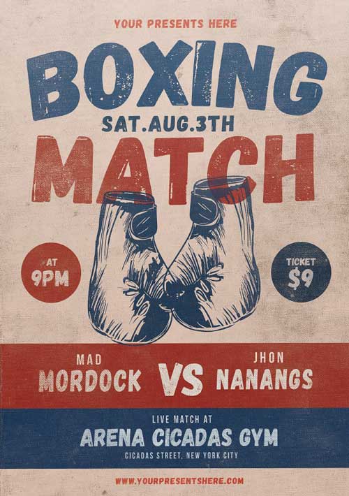 Boxing Match Flyer Template