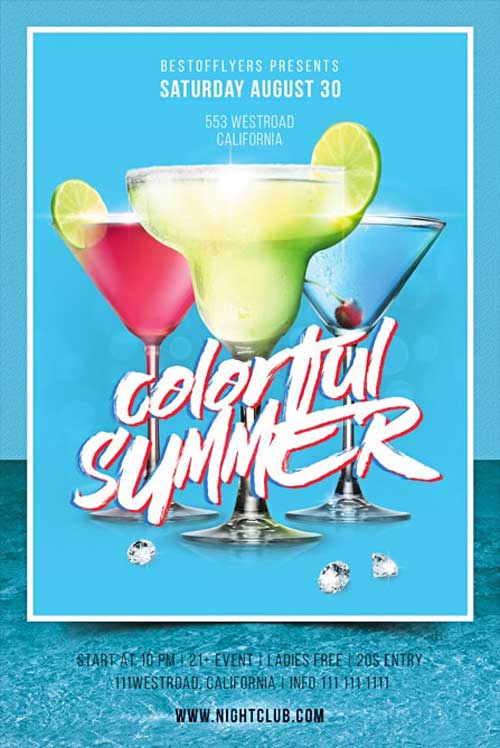Colorful Summer Free Flyer Template