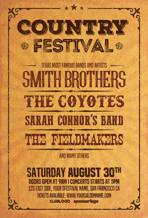 Country Music Festival Flyer Template