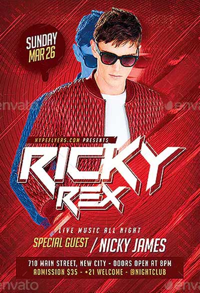 DJ Ricky Electro Flyer Template
