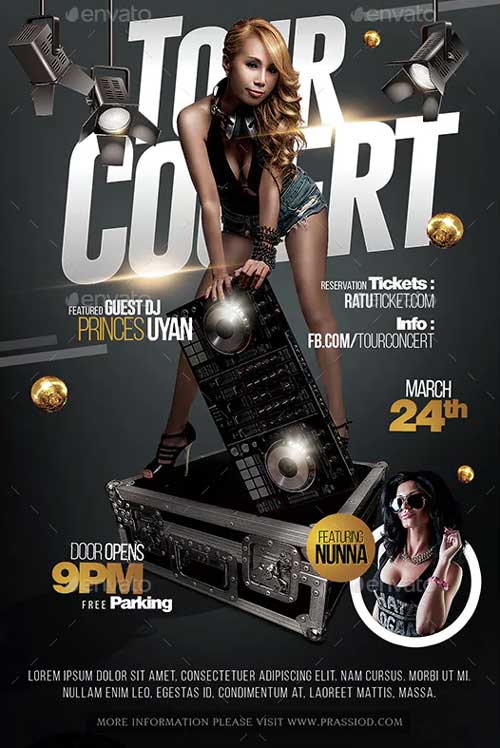 DJ Tour Concert Flyer Template