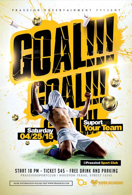 Euro Soccer Goal Flyer Template