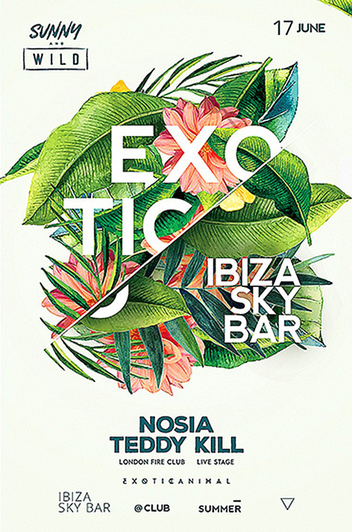 Exotic Summer DJ Party Flyer Template