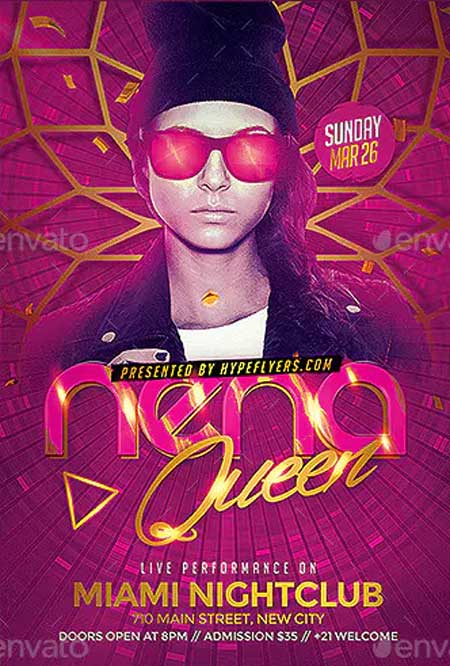 Female DJ Artist Flyer Template