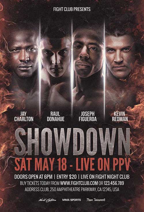 Fight Night Showdown Flyer Template