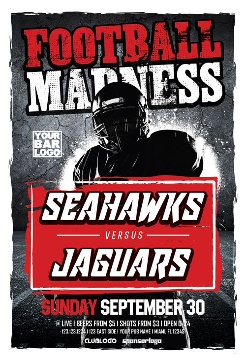 Football Madness Sport Event Flyer Template