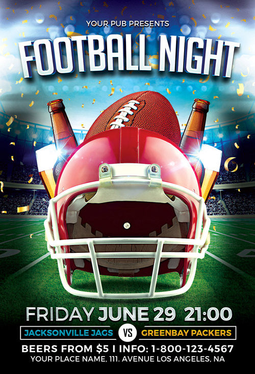 Football Sports Night Flyer Template