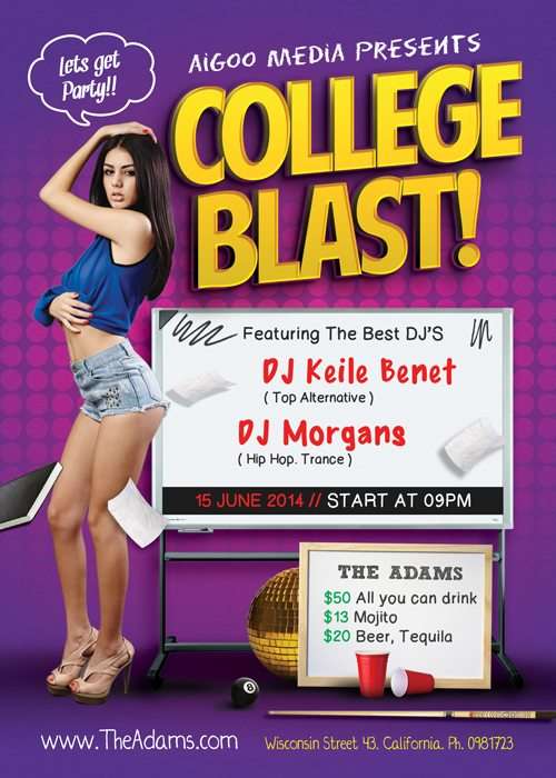 Free College Blast PSD Flyer Template
