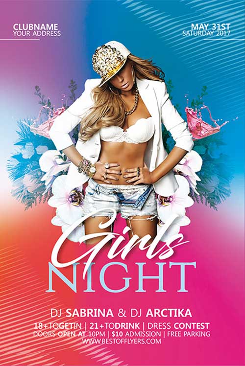 Girls Night Free Poster Template