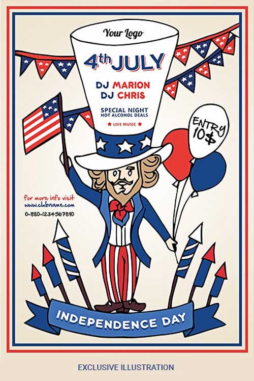 Independence Day Party Free Flyer Template