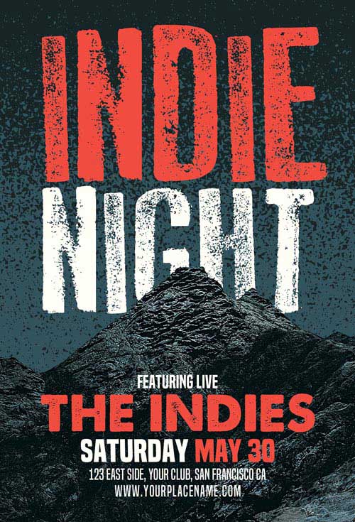Indie Night Flyer Free Flyer Template