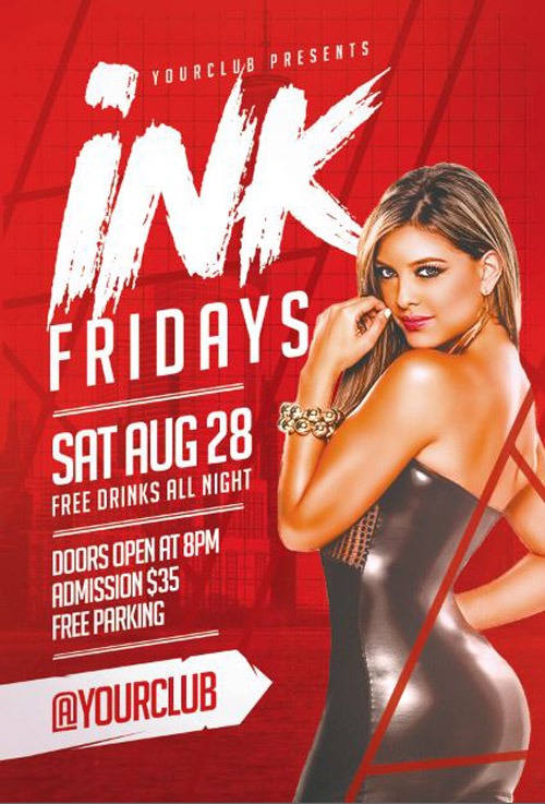 Ink Party Free Flyer Template