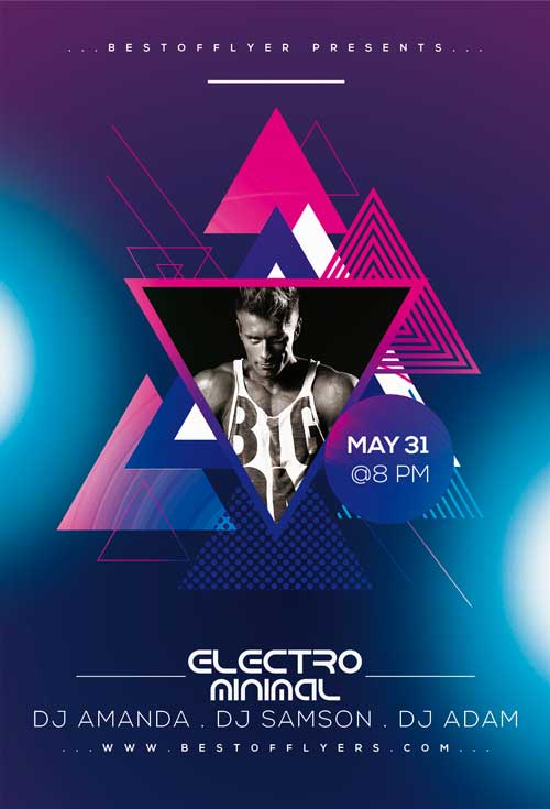 Minimal Electro Free Flyer and Poster Template