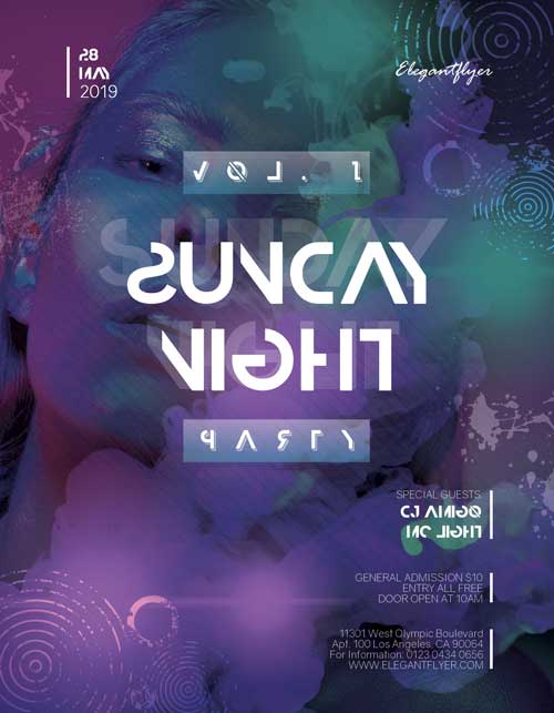 Saturday Night Club Free Flyer Template