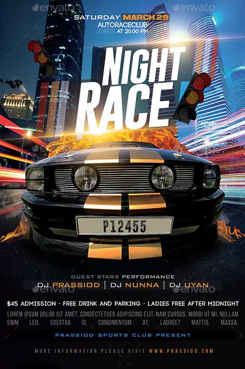 Night Race Flyer Template