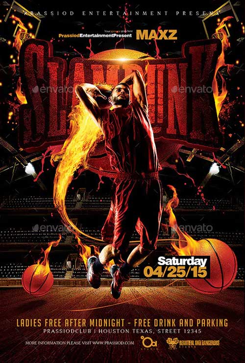 Slam Dunk Basketball Flyer Template