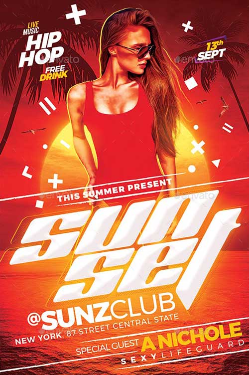 Summer Sunset Flyer Template