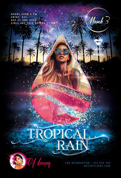 Tropical Rain Free PSD Flyer Template
