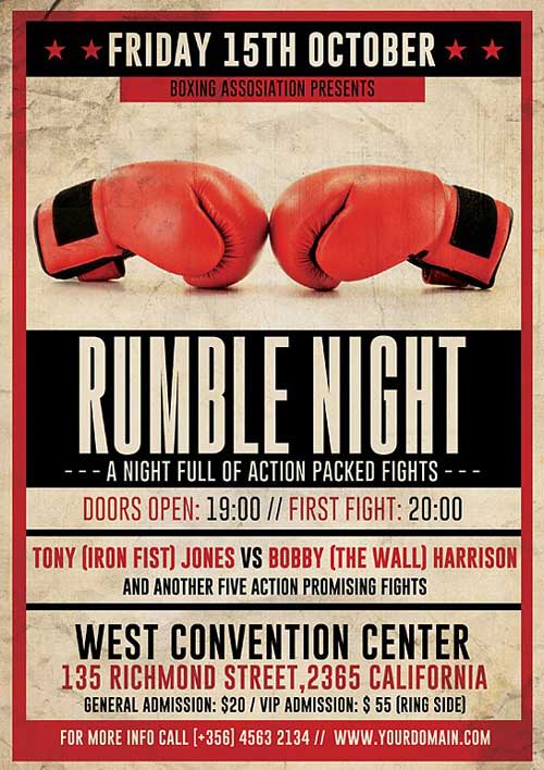 Vintage Boxing Flyer Template