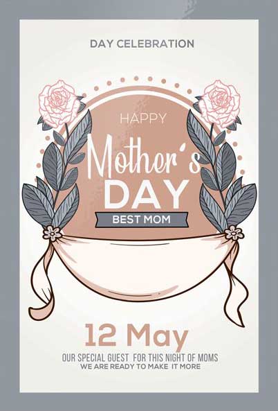 Vintage Mother's Day Invitation Flyer Template