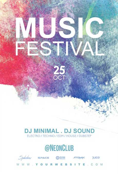 Watercolors Festival Flyer Template