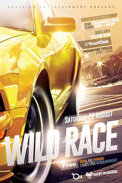 Wild Race Flyer Template