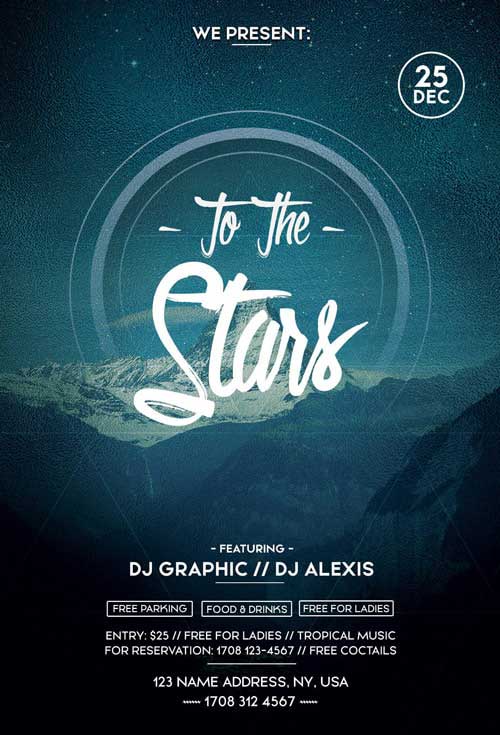 Electro Night Free PSD Party Flyer Template