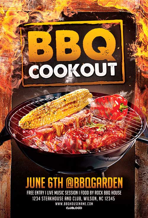 BBQ Cookout Flyer Template
