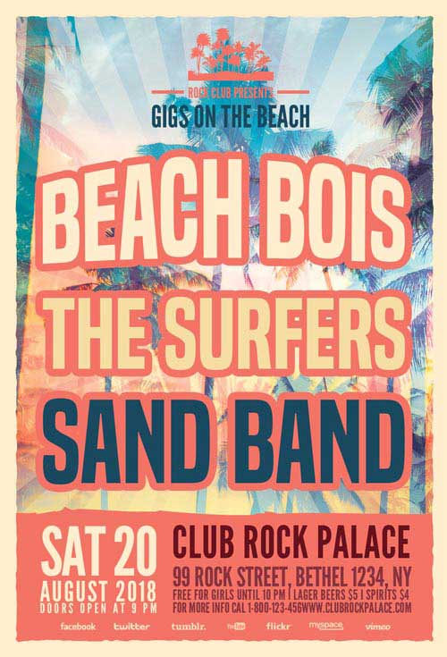 Beach Summer Gig Flyer Template