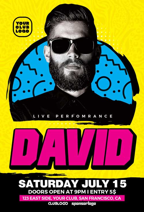 DJ David Club Party Flyer Template