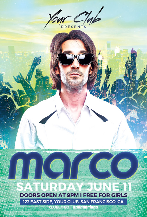 DJ Marco Club Party Flyer Template