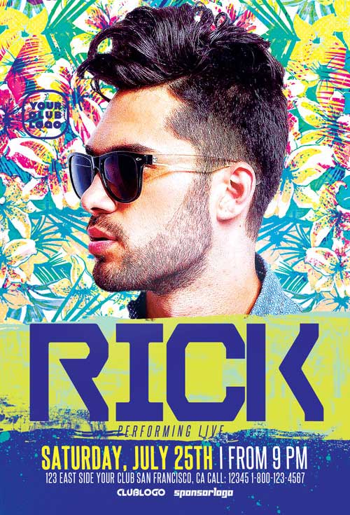 DJ Rick Club Party Flyer Template