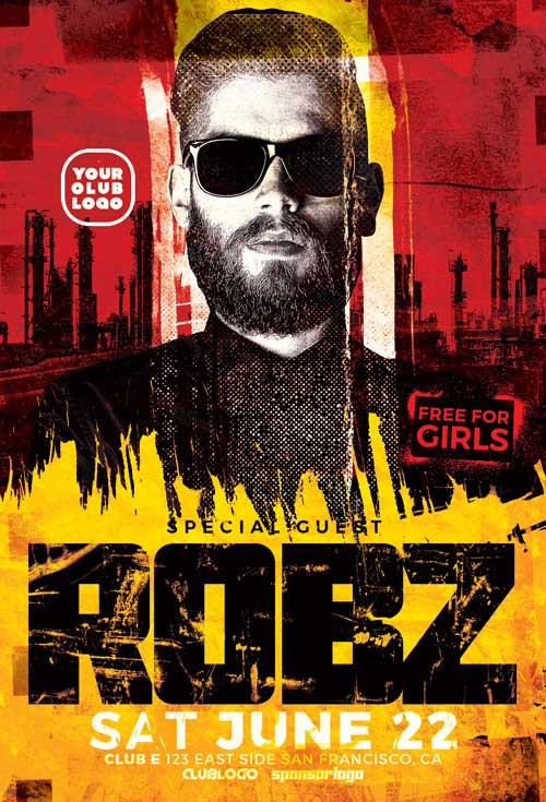 DJ Robz Club Party Flyer Template
