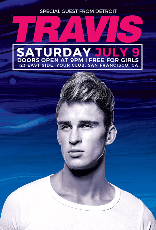 DJ Travis Club Party Flyer Template