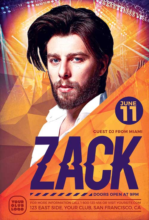 DJ Zack Club Party Flyer Template