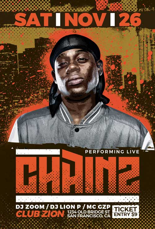 Hip Hop DJ Party Flyer Template